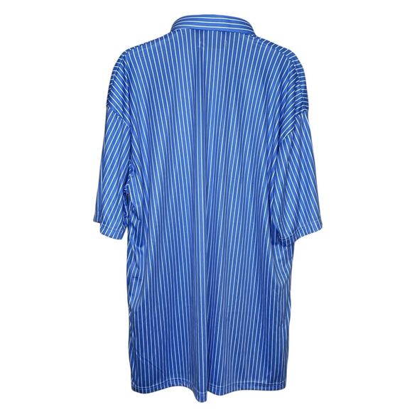 Collars & Co Polo Shirt Mens 3XL Blue White Stripe Performance Golf Preppy NEW - Picture 4 of 8